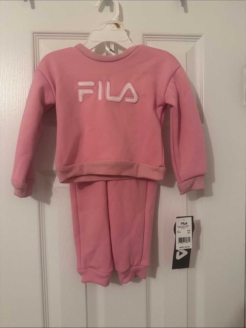 FILA Pink Kids Two-Piece Sweatsuit 3T
